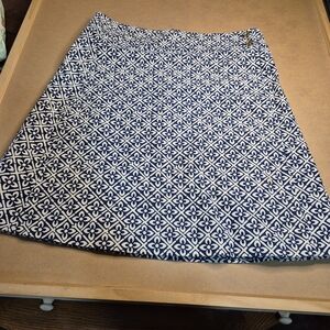 Lilly Pulitzer Navy and White Geometric Wrap Skirt